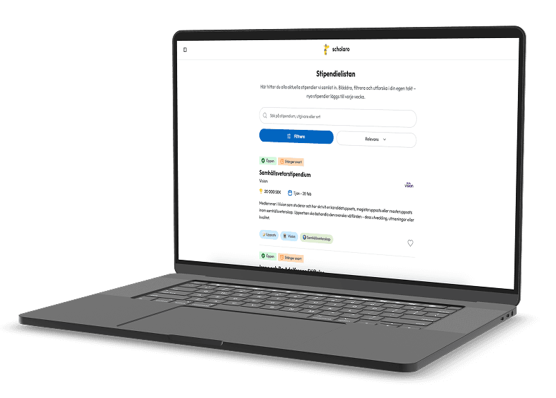 Scholaro platform mockup on laptop